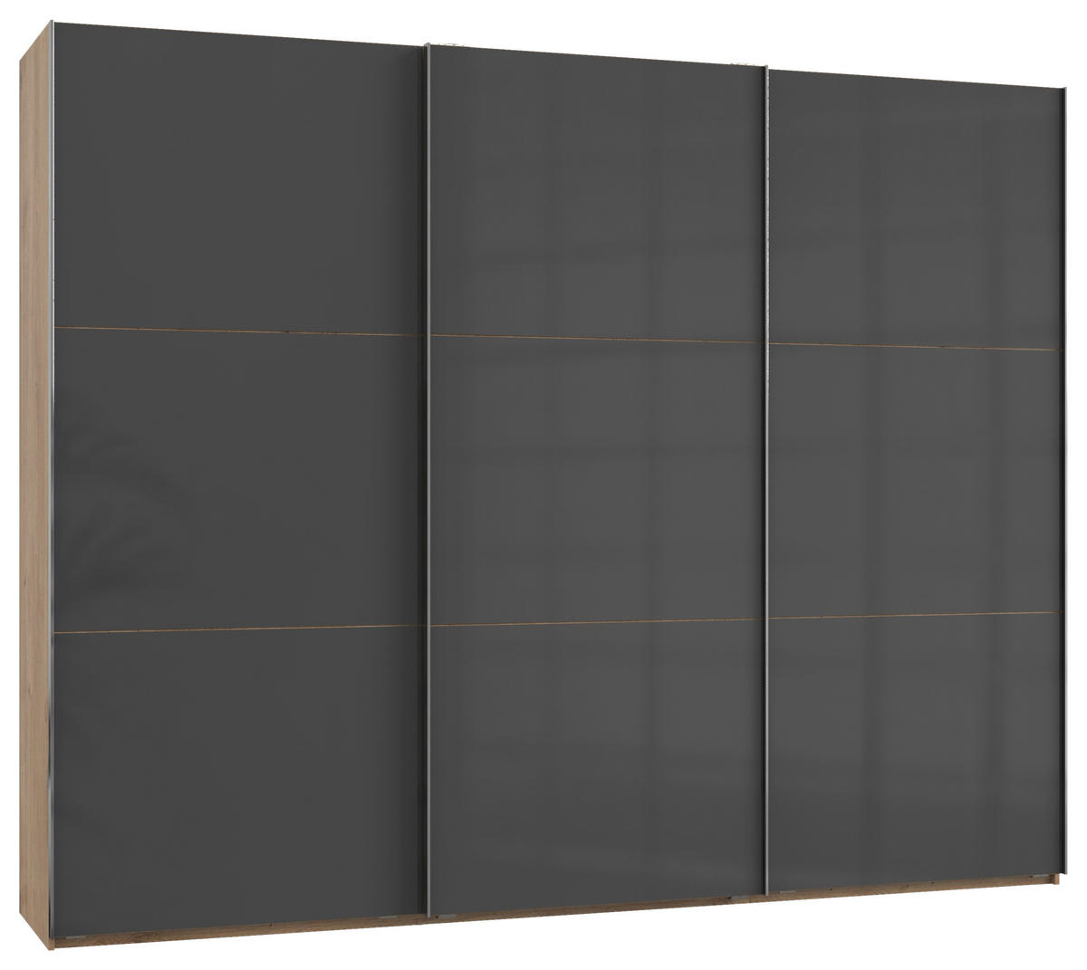 GARDEROB MED SKJUTDÖRRAR 300/236/65 cm 3-dörrar - kromfärg/grå, Modern, trämaterial (300/236/65cm) - MID.YOU