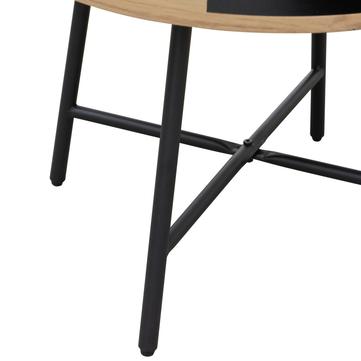 BEISTELLTISCH 55/55/50 cm Eichefarben, Schwarz rund  - Eichefarben/Schwarz, Design, Holzwerkstoff/Metall (55/55/50cm) - Carryhome