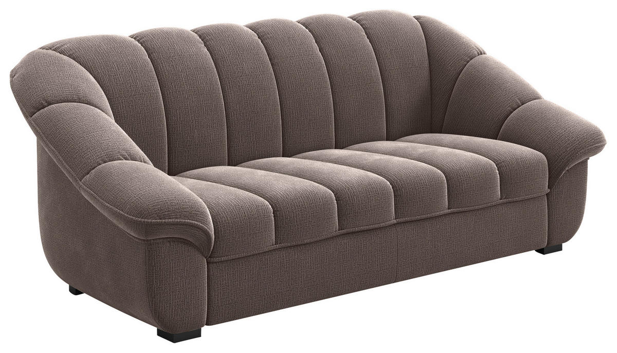 3-SITZER-SOFA Chenille Braun  - Schwarz/Braun, KONVENTIONELL, Kunststoff/Textil (215/88/104cm) - Welnova