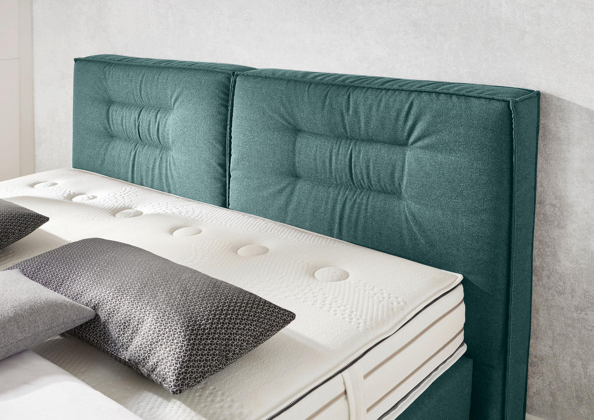 BOXSPRINGBETT 200/200 cm  in Petrol  - Chromfarben/Petrol, Konventionell, Textil (200/200cm) - Dieter Knoll