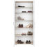 SCHUHSCHRANK Eichefarben, Weiß - Eichefarben/Silberfarben, Design, Holzwerkstoff/Kunststoff (69/176/35cm)