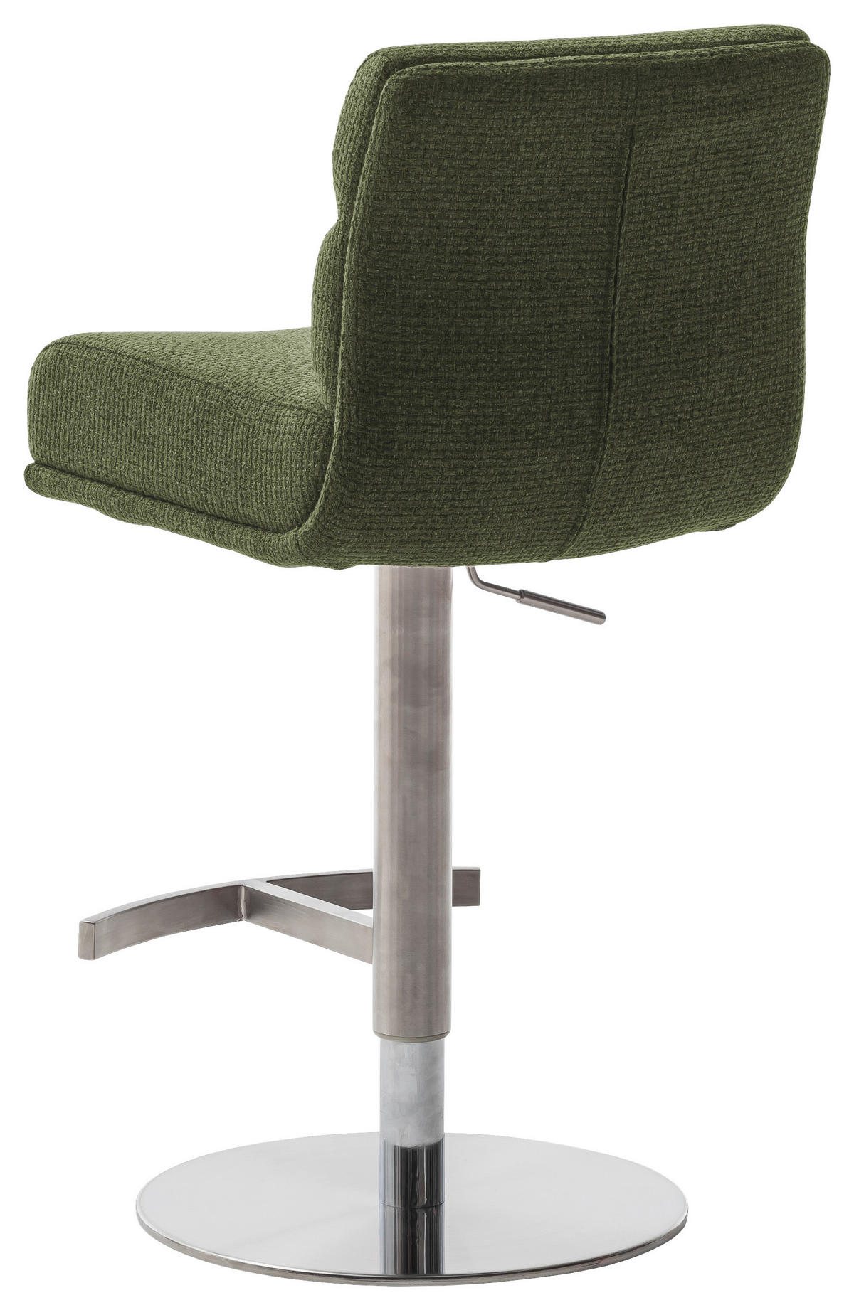 BARHOCKER in Metall, Textil Edelstahlfarben, Olivgrün  - Edelstahlfarben/Olivgrün, Design, Textil/Metall (43/84/52cm) - Dieter Knoll