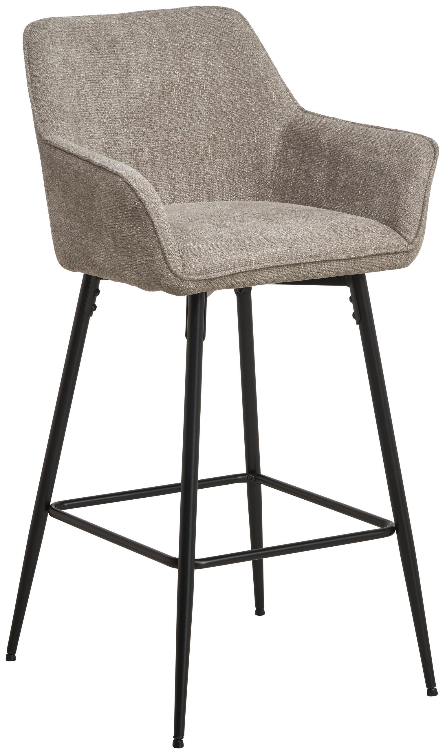 Barhocker Pim Mit Armlehne Leinenoptik Taupe, B: 57 Cm