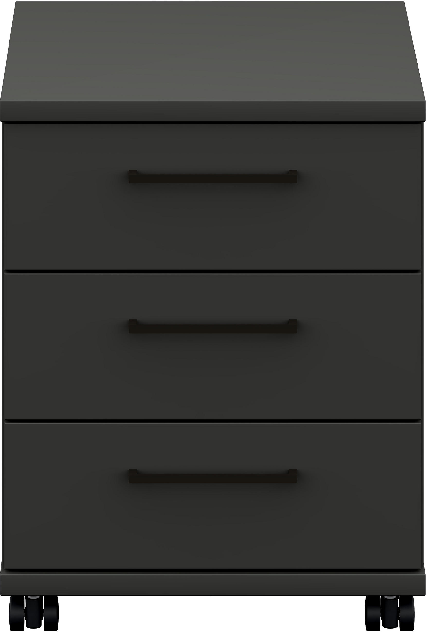 ROLLCONTAINER Graphitfarben  - Anthrazit/Graphitfarben, Design, Holzwerkstoff/Metall (42,6/54,3/60cm) - Cantus