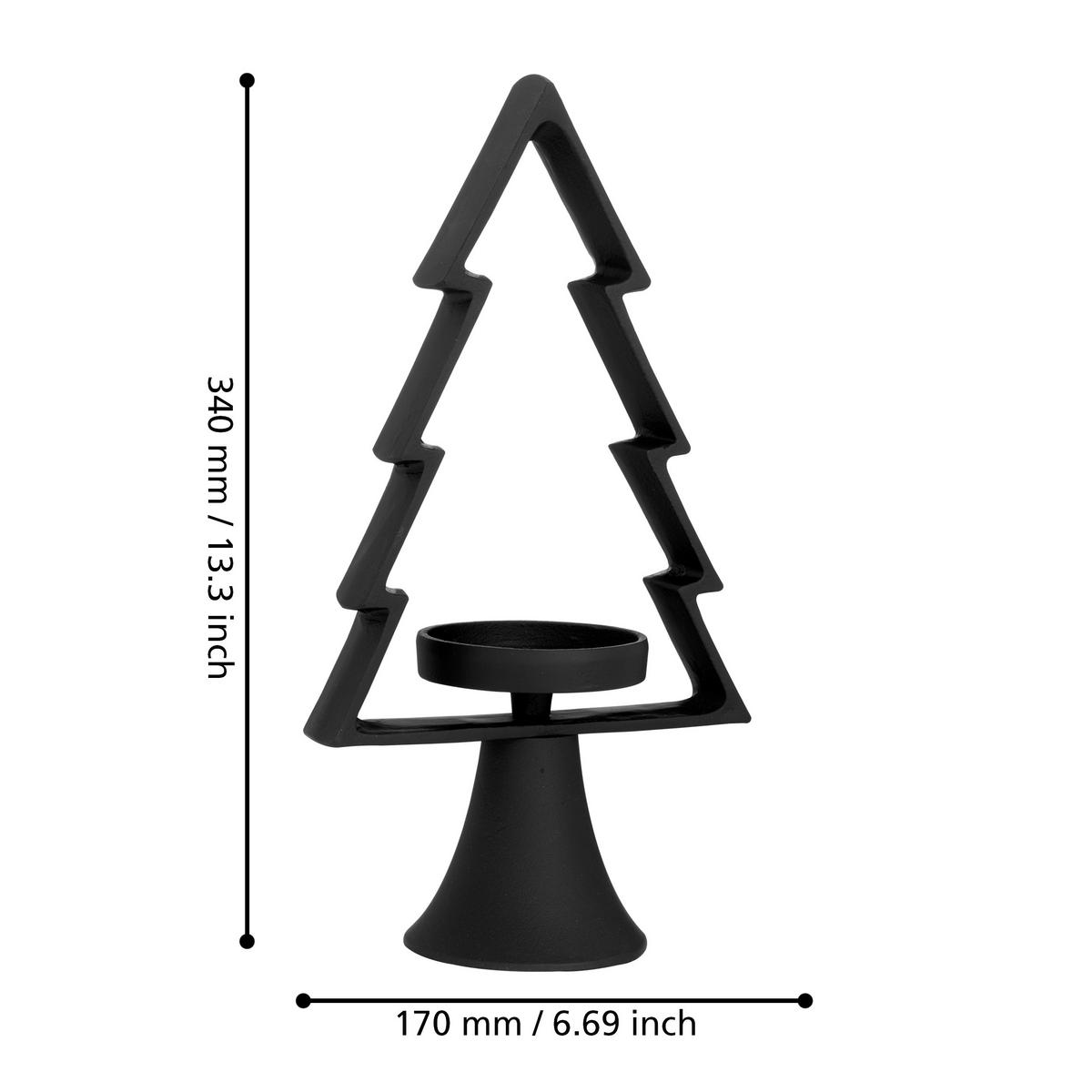 KERZENHALTER - Schwarz, LIFESTYLE, Metall (17/9.5/34cm)