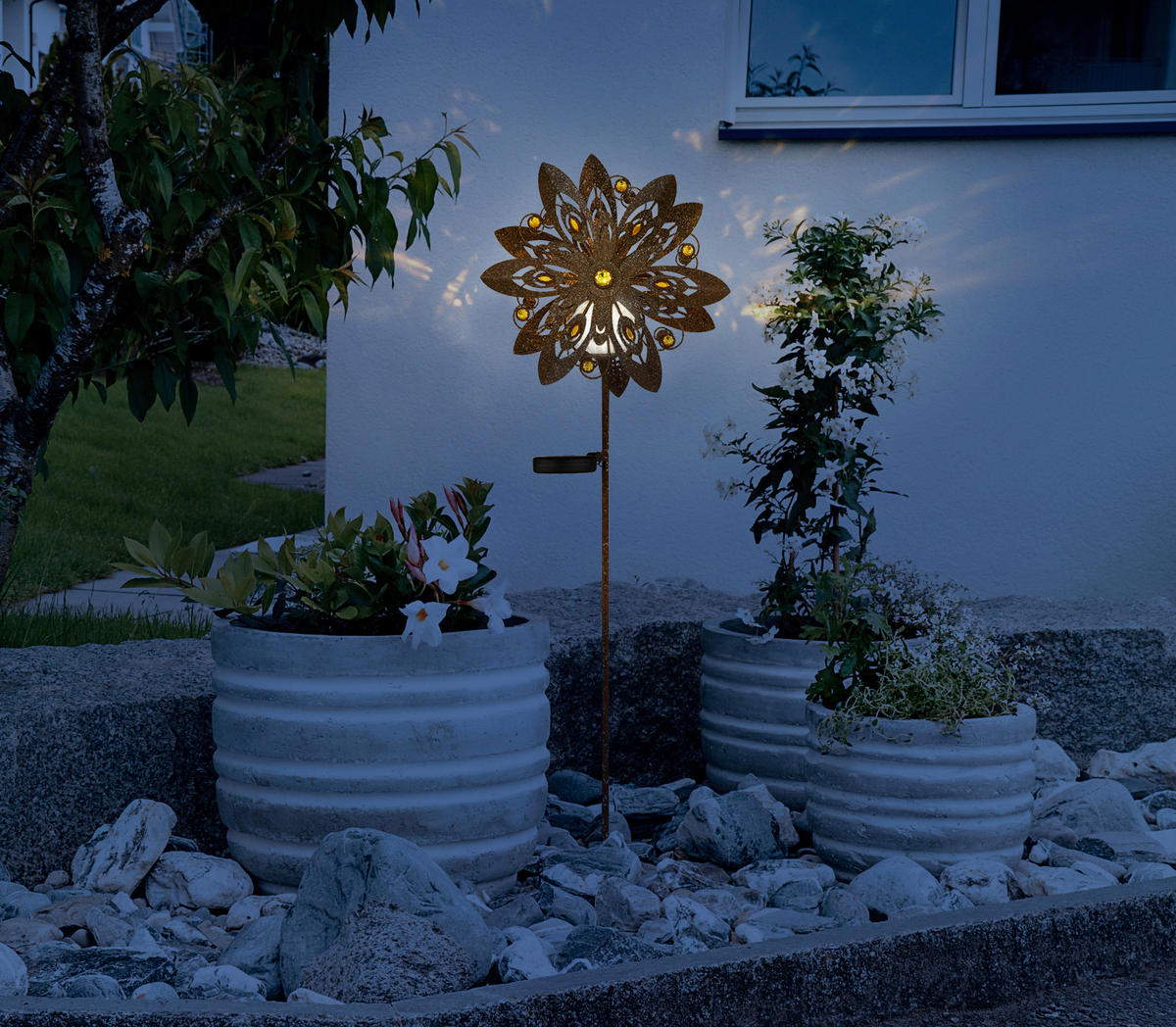 SOLARLEUCHTE SOLAR 32/17,5/124 cm   - Klar/Rostfarben, Design, Glas/Metall (32/17,5/124cm) - Globo