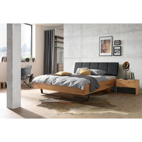 BETT 160/200 cm  in Anthrazit, Buchefarben  - Anthrazit/Buchefarben, Natur, Holz/Textil (160/200cm) - Valnatura