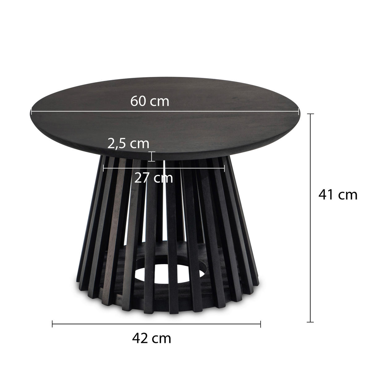 COUCHTISCH in Holz 60/60/41 cm  - Schwarz, Design, Holz (60/60/41cm) - MID.YOU