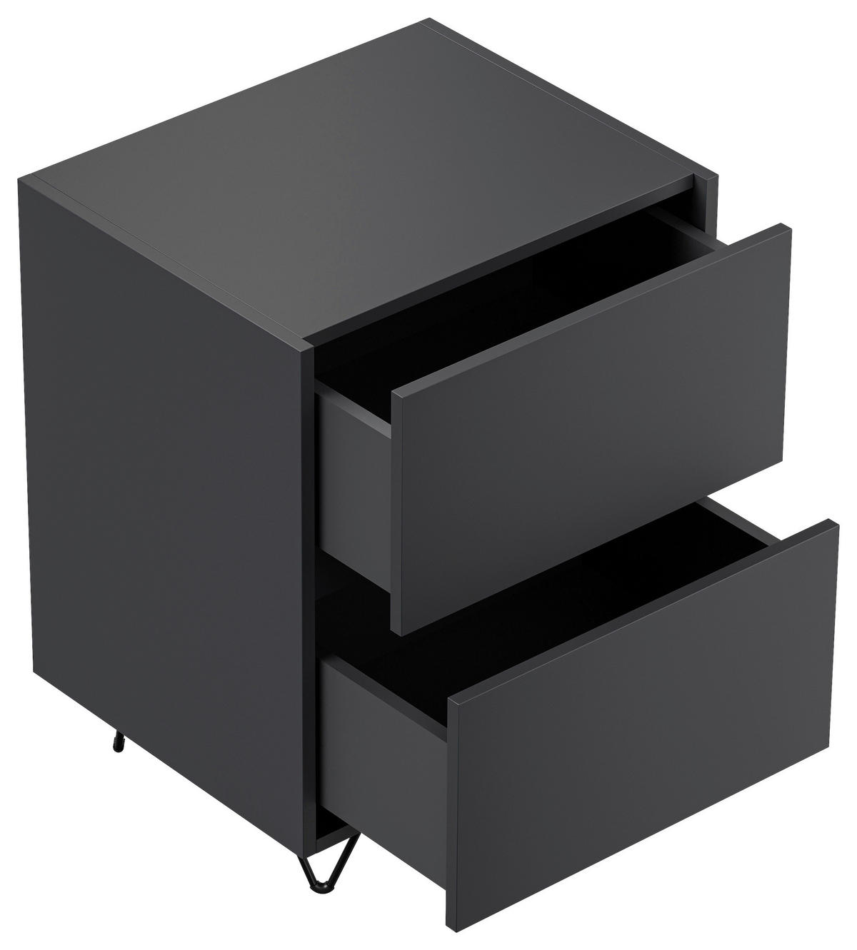 NACHTTISCH 51,2/65/42 cm  - Graphitfarben/Schwarz, Basics, Holzwerkstoff/Metall (51,2/65/42cm) - MID.YOU