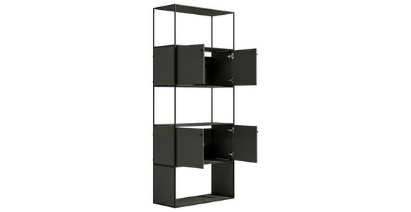AKTENSCHRANK 80,7/199/35,8 cm - Anthrazit/Schwarz, Design, Holzwerkstoff/Metall (80,7/199/35,8cm) - Novel