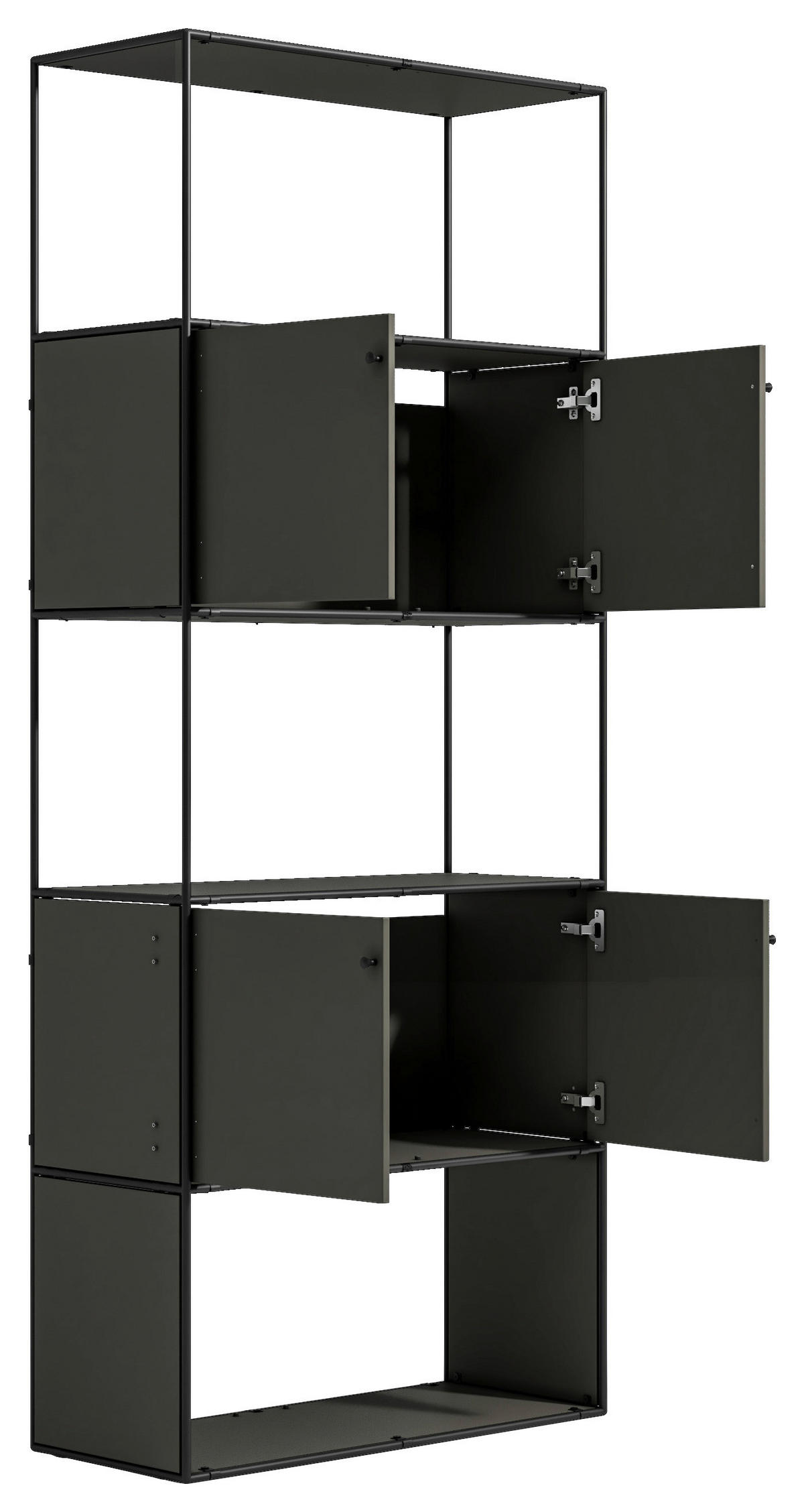 AKTENSCHRANK 80,7/199/35,8 cm  - Anthrazit/Schwarz, Design, Holzwerkstoff/Metall (80,7/199/35,8cm) - Novel