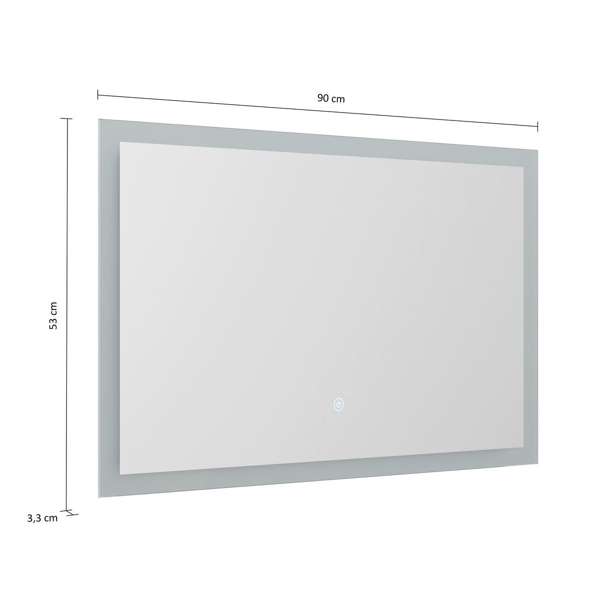 BADEZIMMERSPIEGEL 90/53/3,2 cm  - MODERN, Glas (90/53/3,2cm) - MID.YOU