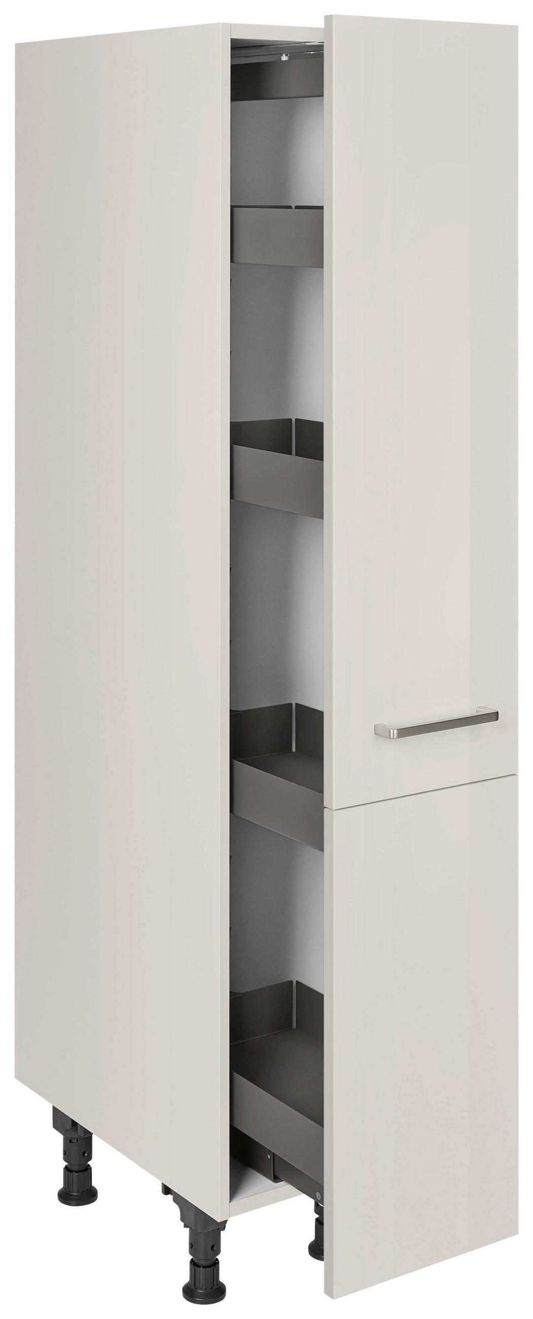 APOTHEKERSCHRANK 30/168/58 cm  in Hellgrau  - Edelstahlfarben/Hellgrau, MODERN, Holzwerkstoff/Metall (30/168/58cm) - Nobilia