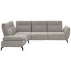 ECKSOFA in Webstoff Silberfarben  - Silberfarben/Schwarz, Design, Textil/Metall (223/290cm) - Moderano