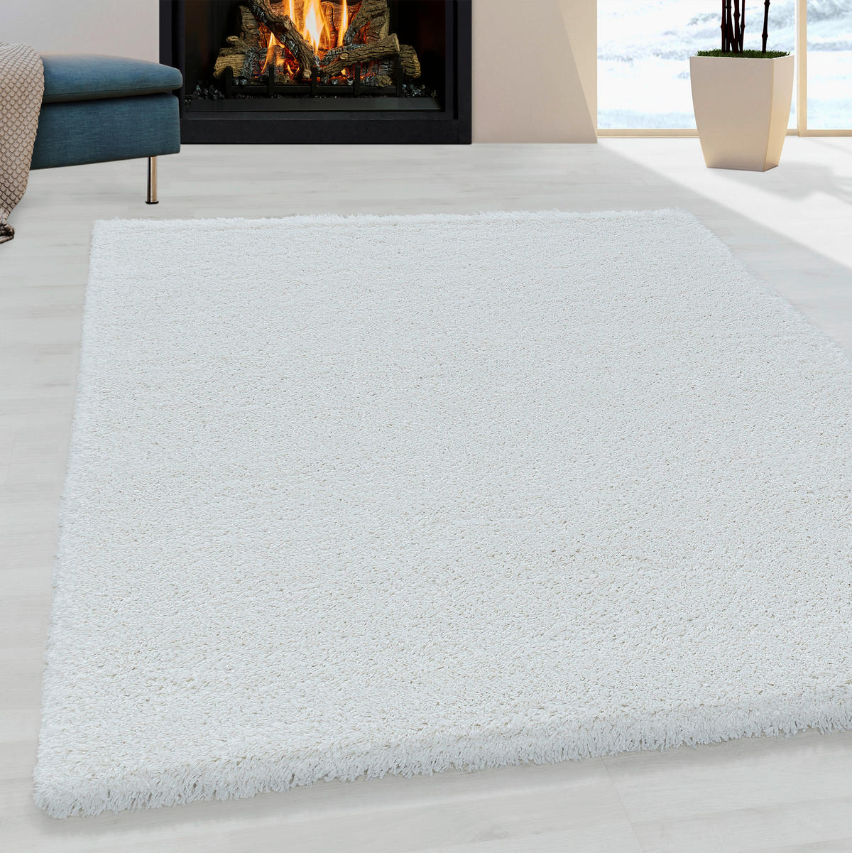 PREPROGA Z VISOKIM FLOROM Fluffy 3500 Weiß  160/230 cm  tkano  bela  - bela, Basics, tekstil (160/230cm)