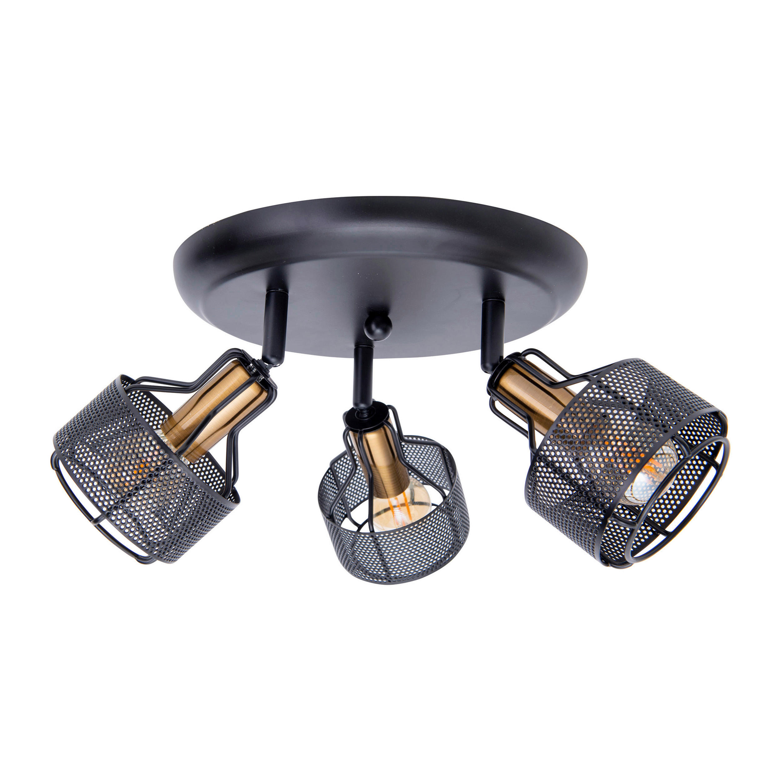 DECKENLEUCHTE   - Goldfarben/Schwarz, ROMANTIK / LANDHAUS, Metall (12,5cm) - Näve