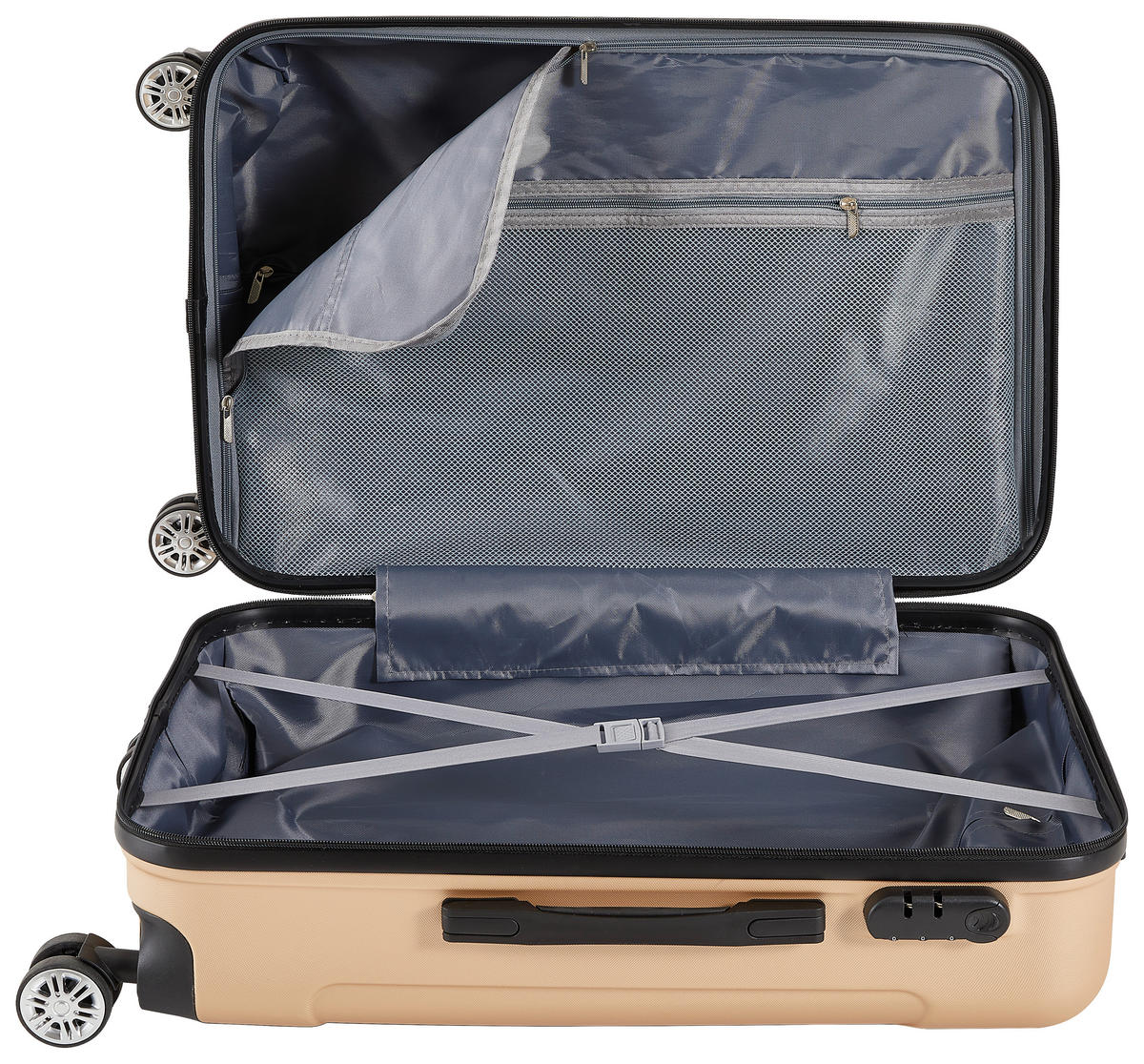 REISEKOFFERSET Goldfarben 3-teilig  - Goldfarben, Basics, Kunststoff/Metall - Novel