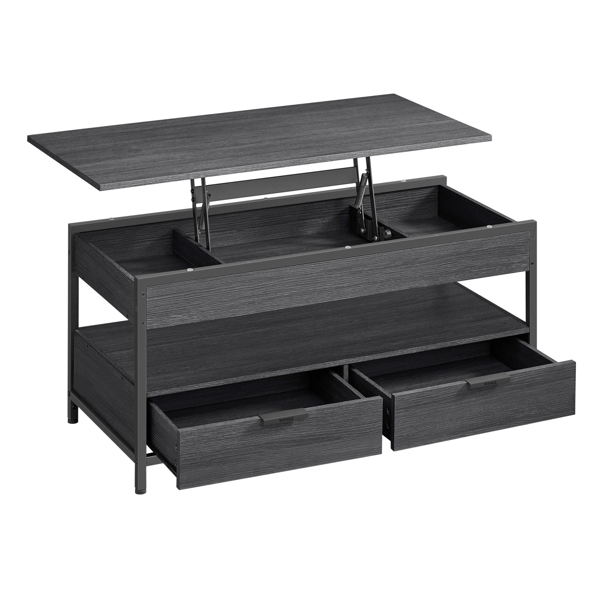 E-shop MID.YOU KONFERENČNÝ STOLÍK, čierna, kov, kompozitné drevo, 100/48-62/50 cm