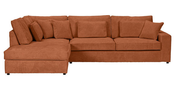ECKSOFA Rostfarben Cord Zierkissen, Rückenkissen, Rücken echt  - Rostfarben/Schwarz, MODERN, Kunststoff/Textil (228/307cm) - Carryhome