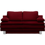 SCHLAFSOFA Bruno in Dunkelrot  - Chromfarben/Dunkelrot, Design, Textil/Metall (194/96/86cm) - Novel