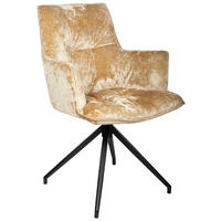 ARMLEHNSTUHL  in Eisen Samt  - Taupe/Schwarz, Design, Textil/Metall (59/89,5/63cm) - Novel