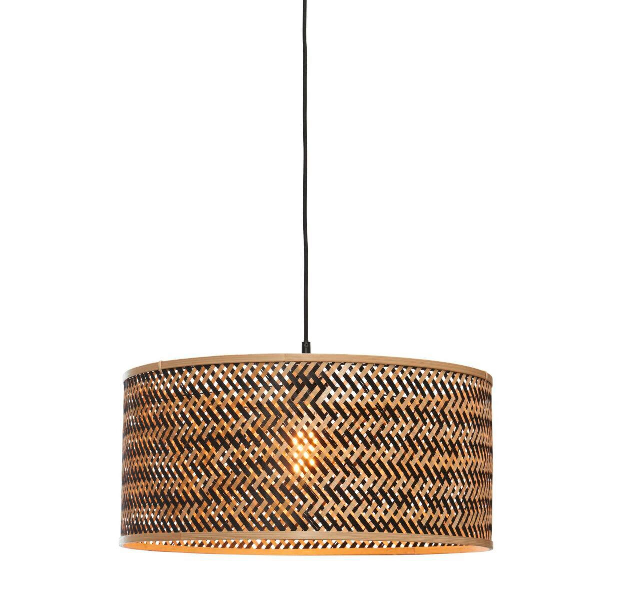 HÄNGELEUCHTE GOOD&MOJO 50/22 cm - Schwarz/Naturfarben, Trend (50/22cm) - Good & Mojo