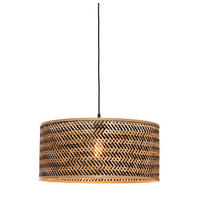 HÄNGELEUCHTE GOOD&MOJO  50/22 cm   - Schwarz/Naturfarben, Trend (50/22cm) - Good & Mojo