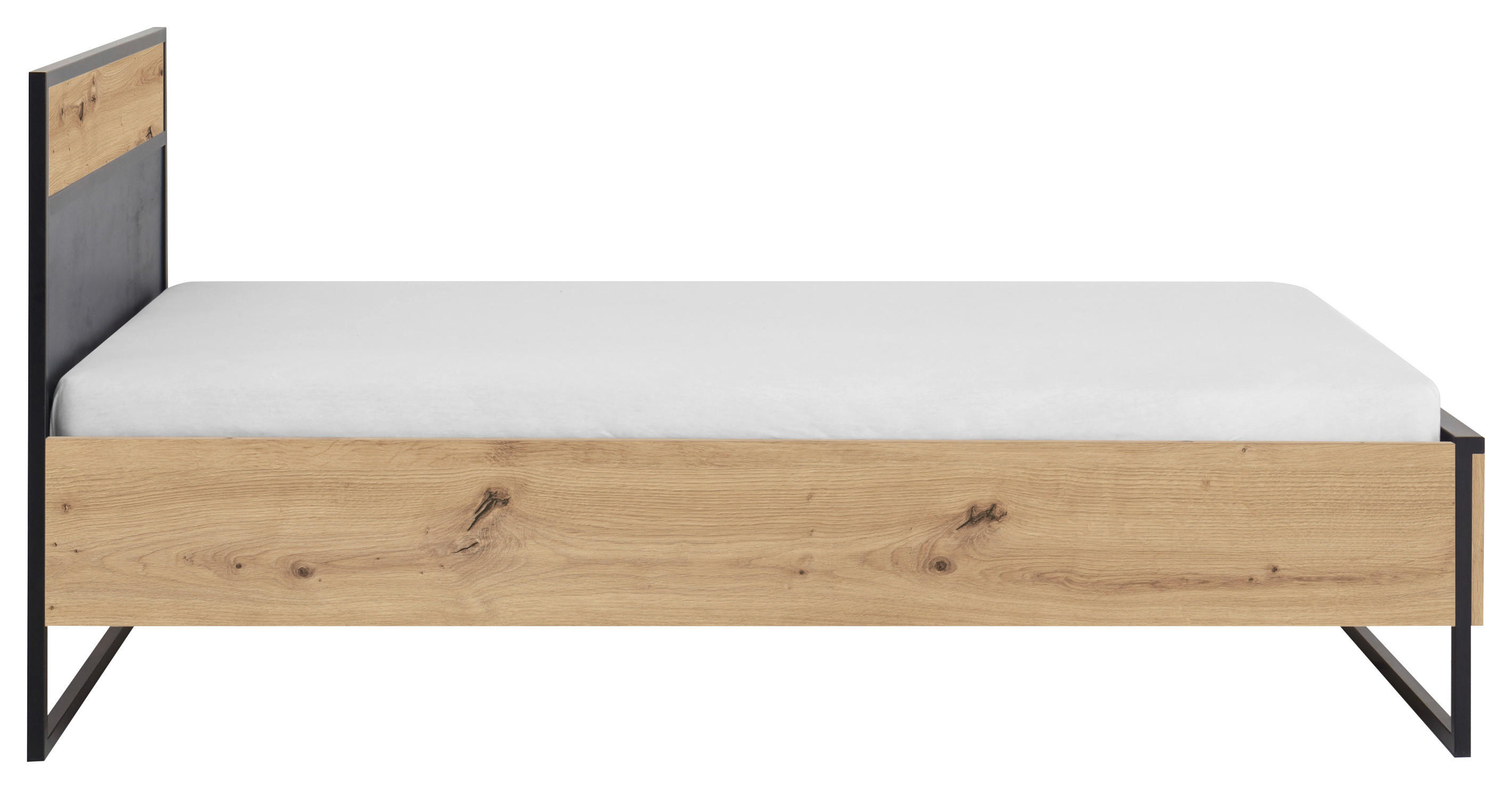 POSTEL 140/200 cm, antracitová, barvy dubu - barvy dubu/antracitová, Trend, kov/kompozitní dřevo (140/200cm) - Xora