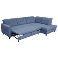 ECKSOFA in Webstoff Blau  297/216 cm  - Blau/Schwarz, Design, Holz/Textil (297/216cm) - Xora