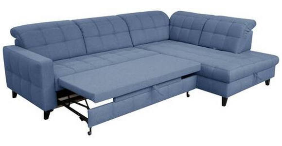 ECKSOFA in Webstoff Blau 297/216 cm - Blau/Schwarz, Design, Holz/Textil (297/216cm) - Xora
