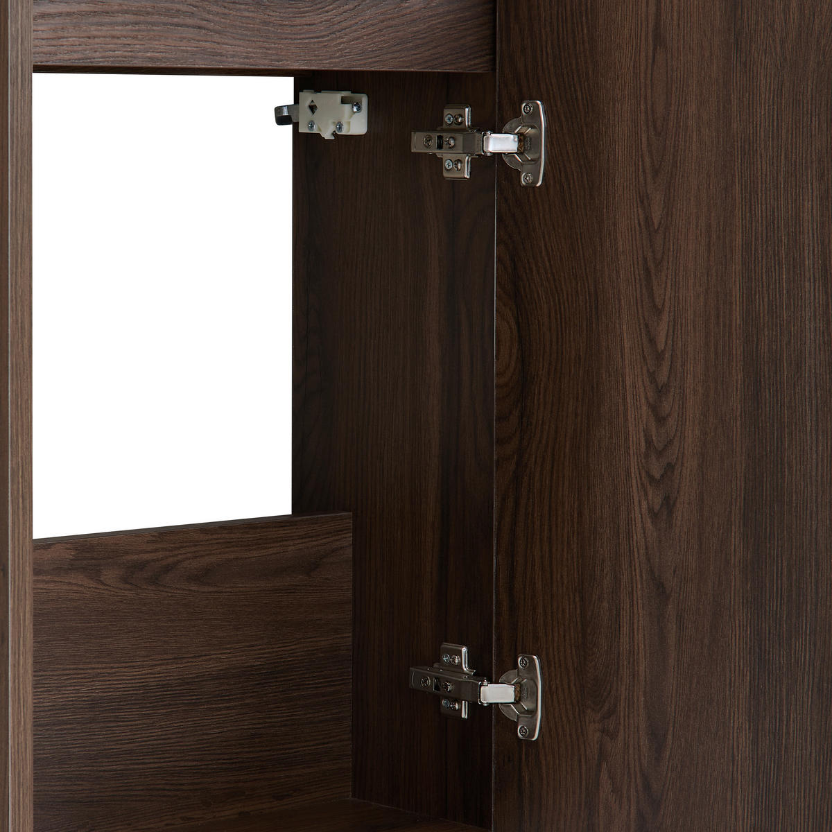 GÄSTEBAD 55 cm  - Weiß Hochglanz/Walnussfarben, MODERN, Keramik/Holzwerkstoff (55cm) - MID.YOU