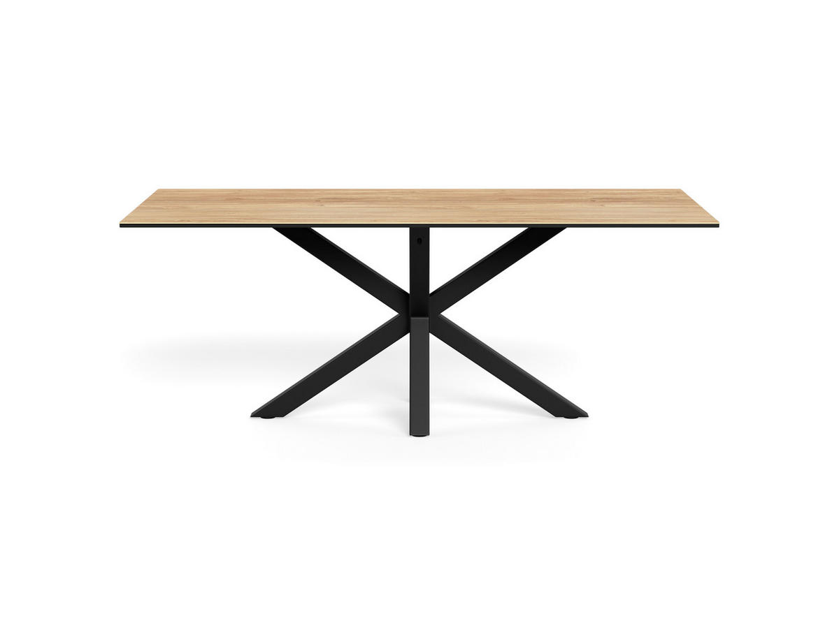 ESSTISCH in Metall, Glas, Keramik 200/100/75,5 cm  - Eichefarben/Schwarz, MODERN, Glas/Keramik (200/100/75,5cm) - MID.YOU