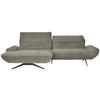 ECKSOFA in Chenille Graubraun  - Graubraun/Schwarz, Design, Textil/Metall (170-195/280cm) - Dieter Knoll