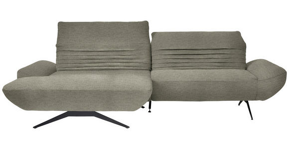 ECKSOFA  in Chenille Graubraun  170-195/280 cm  - Graubraun/Schwarz, Design, Textil/Metall (170-195/280cm) - Dieter Knoll