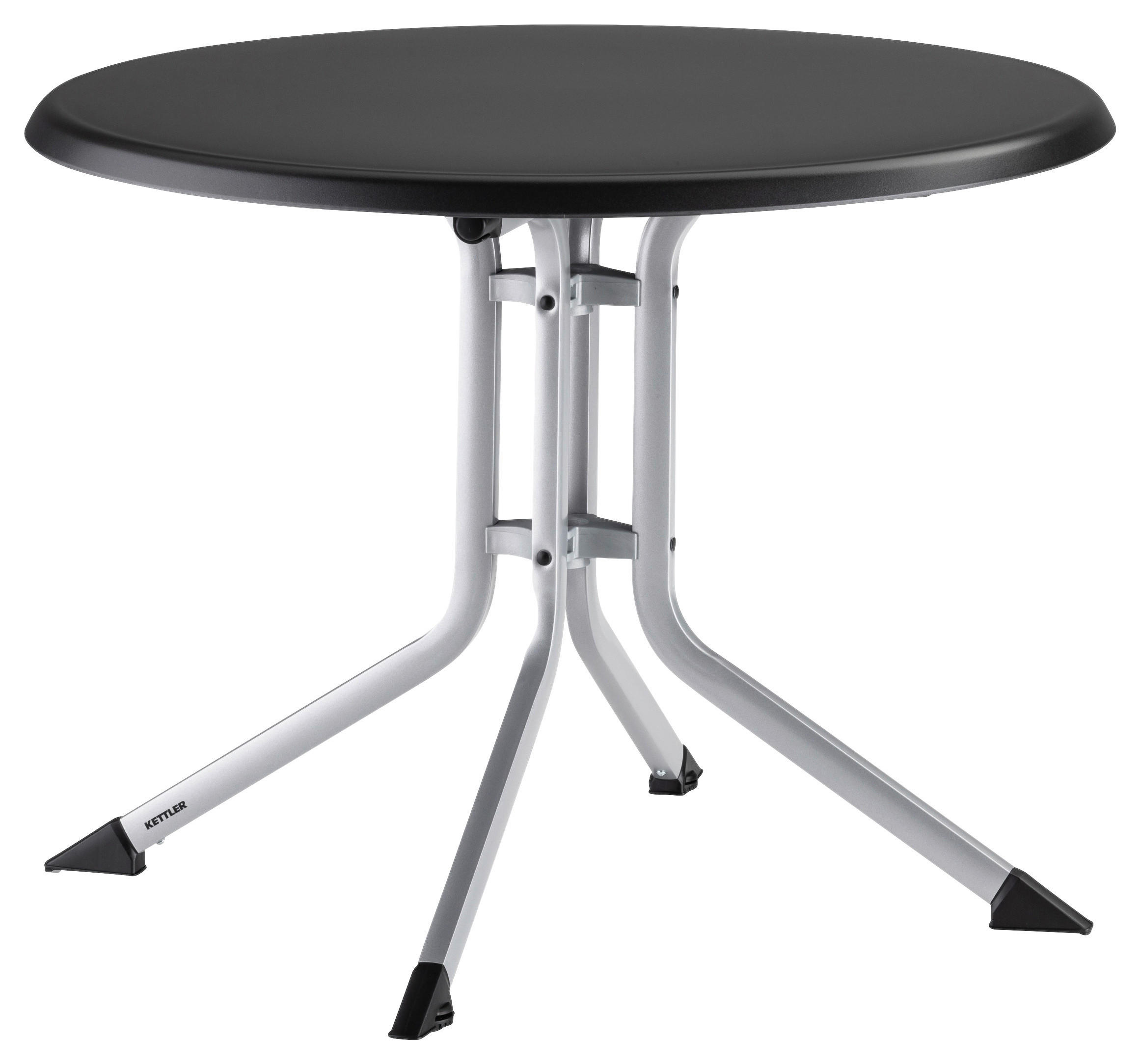 GARTENKLAPPTISCH 70/70/74 cm Metall, Kunststoff rund  - Anthrazit/Silberfarben, Basics, Kunststoff/Metall (70/70/74cm) - Kettler
