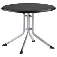 GARTENKLAPPTISCH 70/70/74 cm Metall, Kunststoff rund  - Anthrazit/Silberfarben, Basics, Kunststoff/Metall (70/70/74cm) - Kettler