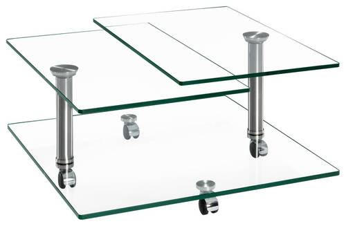 COUCHTISCH in Glas 80/80/39/42 cm  - Chromfarben, MODERN, Glas (80/80/39/42cm) - Novel