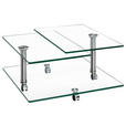 COUCHTISCH in Glas 80/80/39/42 cm - Chromfarben, MODERN, Glas (80/80/39/42cm) - Novel