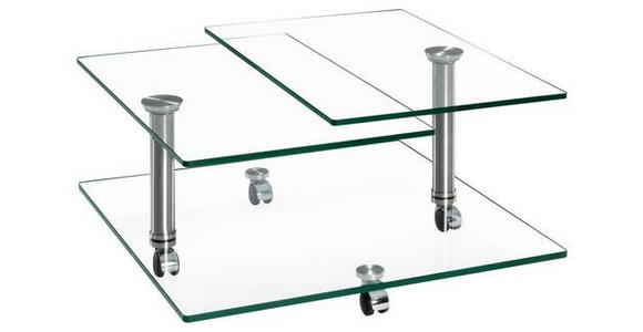 COUCHTISCH in Glas 80/80/39/42 cm - Chromfarben, MODERN, Glas (80/80/39/42cm) - Novel