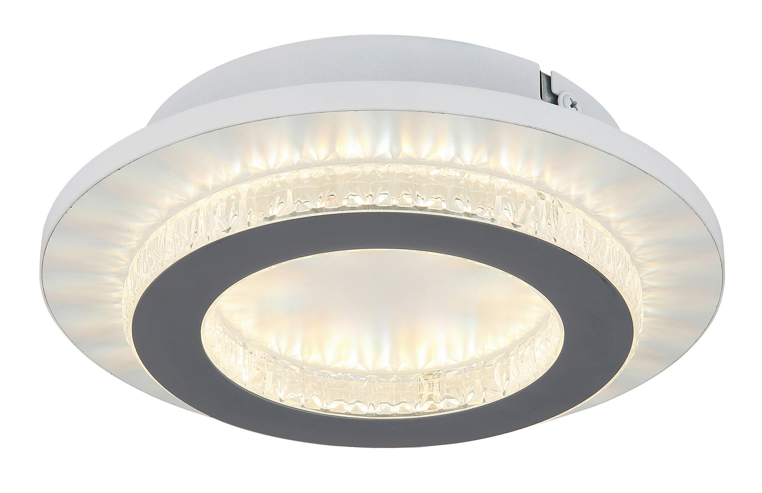 LED-DECKENLEUCHTE 20/5,5 cm   - Klar/Hellgrau, Design, Kunststoff/Metall (20/5,5cm) - Globo