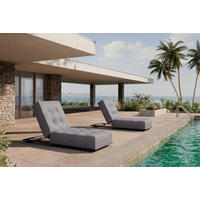 GARTENLIEGE 200/31/75 cm  - Dunkelgrau/Weiß, MODERN, Textil/Metall (200/31/75cm) - Ambia Garden