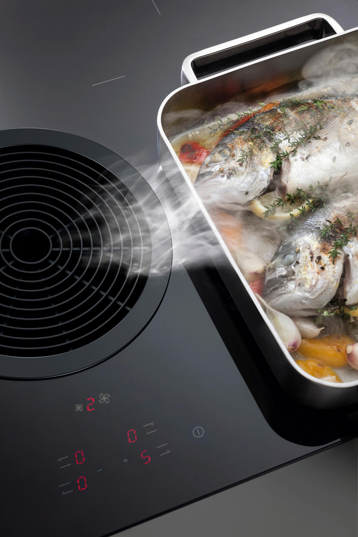 KOCHFELD-DUNSTABZUG-KOMBI BHU  - Edelstahlfarben/Ahornfarben, Design, Glas/Metall (76/19,6/51,5cm) - Bora