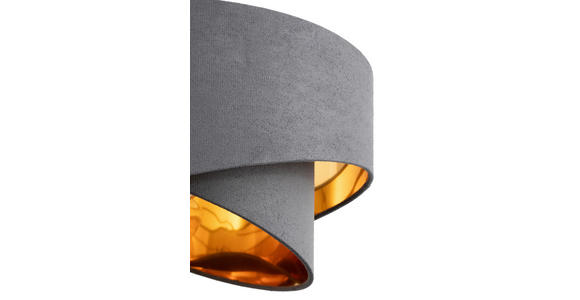 HÄNGELEUCHTE 45/130 cm  - Goldfarben/Grau, Trend, Textil/Metall (45/130cm) - Novel