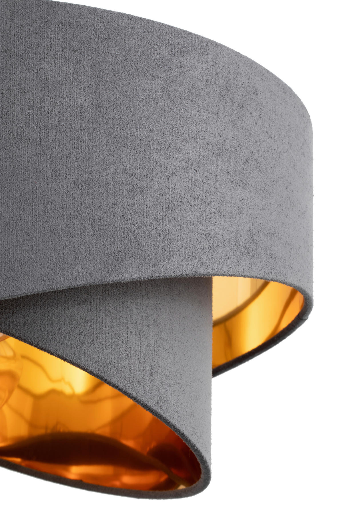 HÄNGELEUCHTE 45/130 cm  - Goldfarben/Grau, Trend, Textil/Metall (45/130cm) - Novel