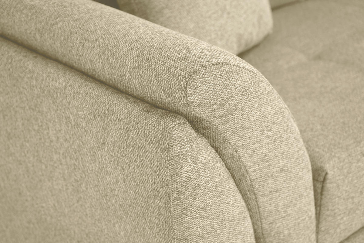 ECKSOFA in Webstoff Beige  - Beige/Schwarz, Design, Kunststoff/Textil (278/187cm) - Livetastic