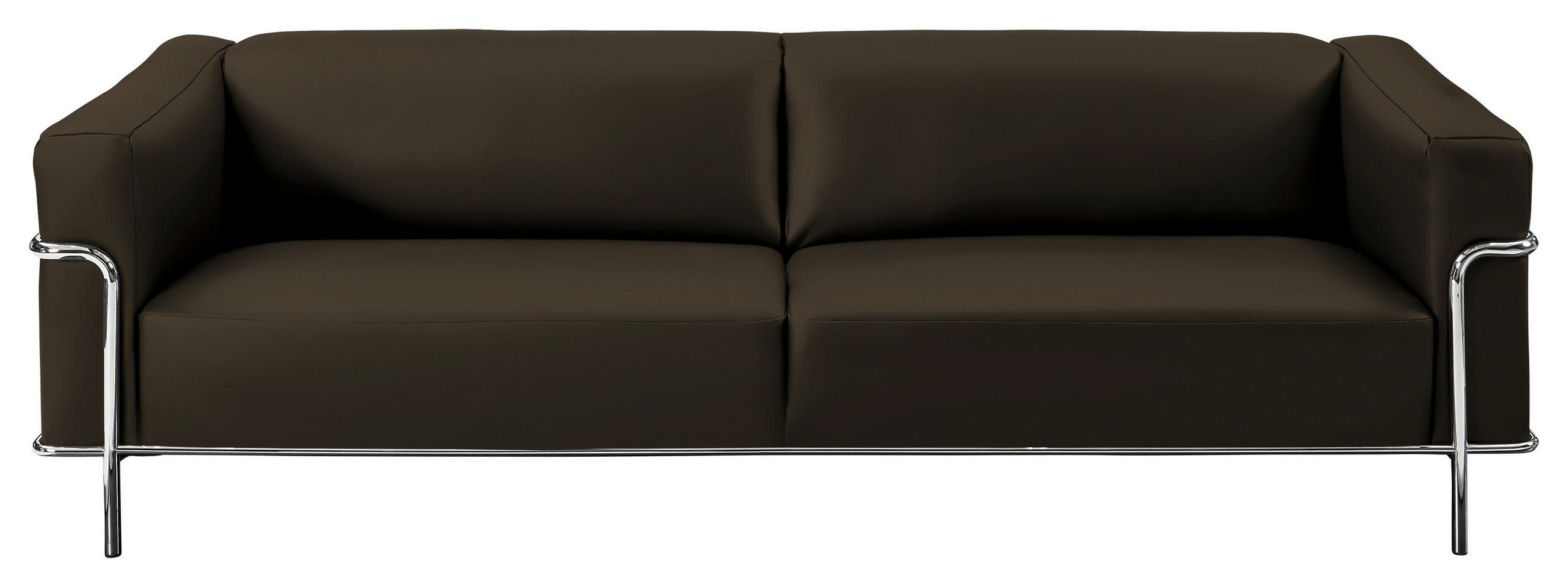3-SITZER-SOFA in Echtleder Dunkelgrün  - Chromfarben/Dunkelgrün, Design, Leder/Metall (236/67/96cm) - Johann Jakob