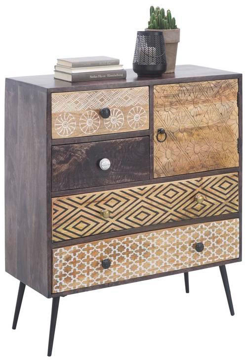 KOMMODE  in 80/90/35 cm  - Goldfarben/Multicolor, LIFESTYLE, Holz/Metall (80/90/35cm) - Landscape