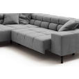 ECKSOFA inkl. Sitzvorzug in Cord Dunkelgrau  - Dunkelgrau/Schwarz, Design, Textil/Metall (216/321cm) - Hom`in