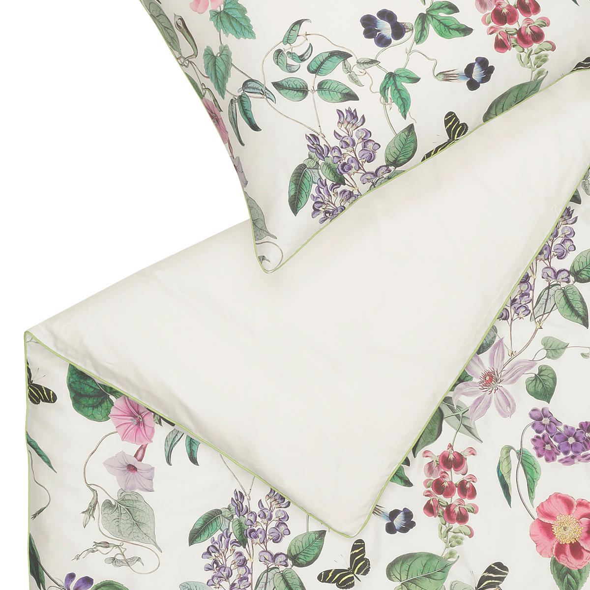 WENDEBETTWÄSCHE SW-BLOSSOM Satin 135/200 cm  - Multicolor/Creme, Basics, Textil (135/200cm) - Schöner Wohnen