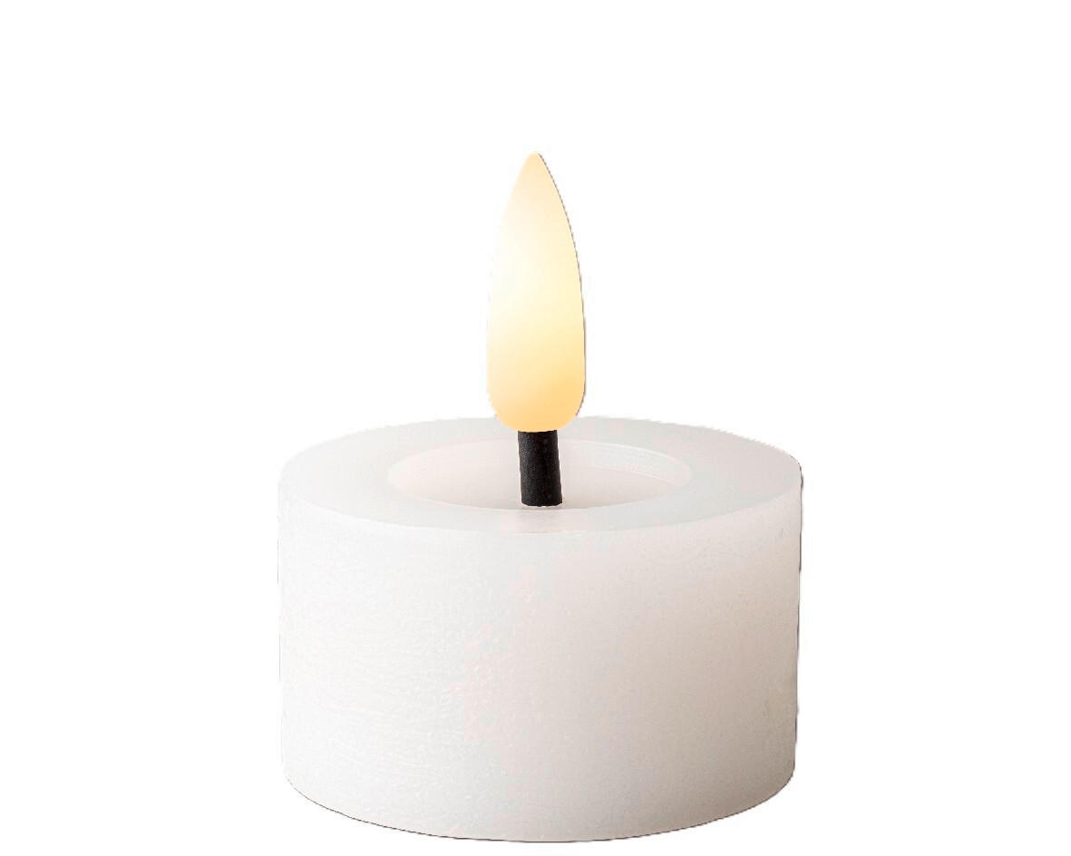TEELICHT MIT LED  - Weiß, Basics, Kunststoff/Paraffin (4,4/5,2cm) - Ambia Home